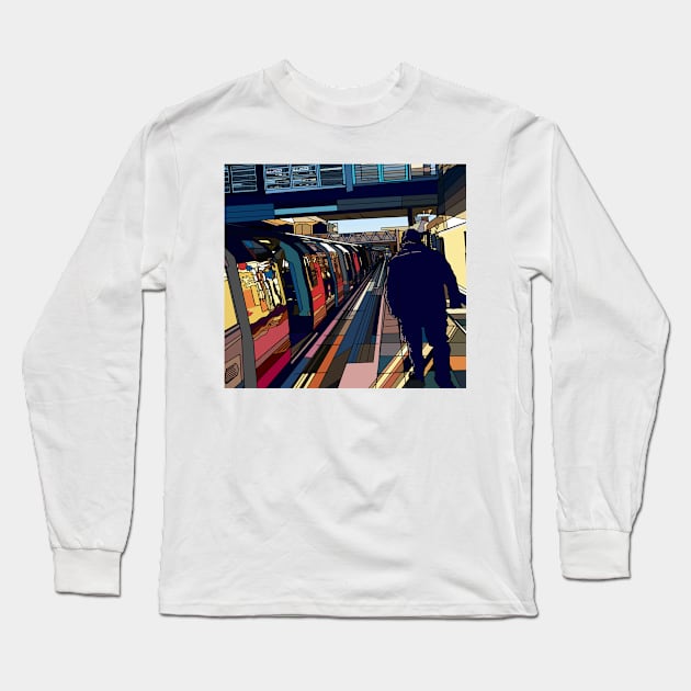 Jubilee Platform, Stratford Station E15 Long Sleeve T-Shirt by juliechicago
